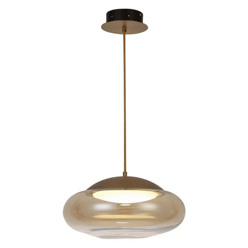 Hit sprzedaży Azzardo Lampa wisząca metalowa brązowa ze szklanym kloszem AZ4668 z serii Helena