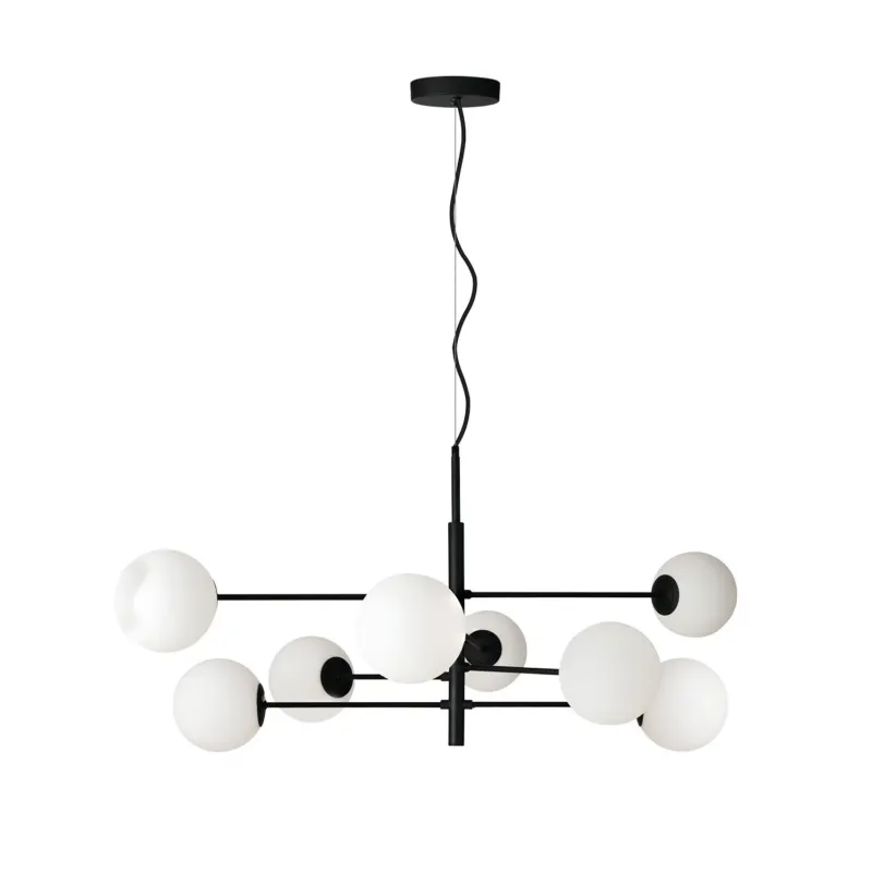 Azzardo Lampa wisząca metalowa czarna 8-punktowa AZ4422 z serii Oviedo Nie przegap