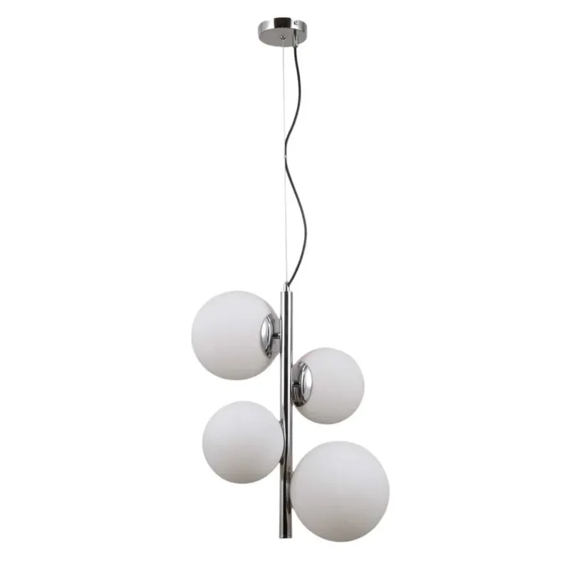 Sprawdź teraz Lampa wisząca chromowana z 4 szklanymi kulami PND-44213-4B-CH z serii Riga - Lampy Italux