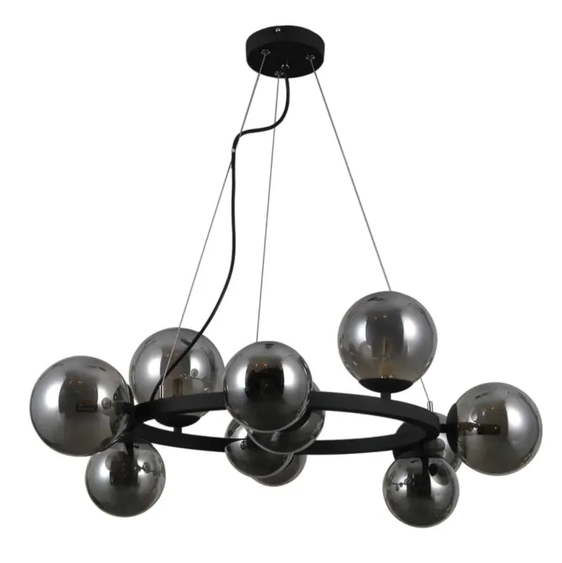 Lampa wisząca czarna metalowa 11-punktowa dymiona PND-30223-11 z serii Montora - Lampy Italux Oferta limitowana