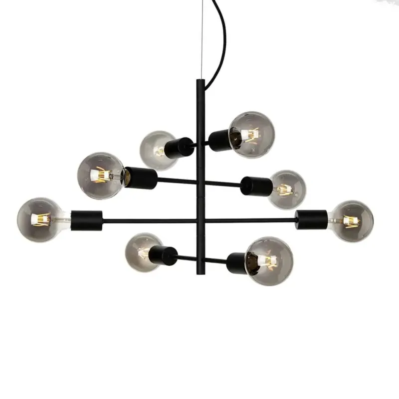 Lampa wisząca loftowa czarna 8-punktowa PND-02431-8-BL z serii Portel - Lampy Italux Kup teraz