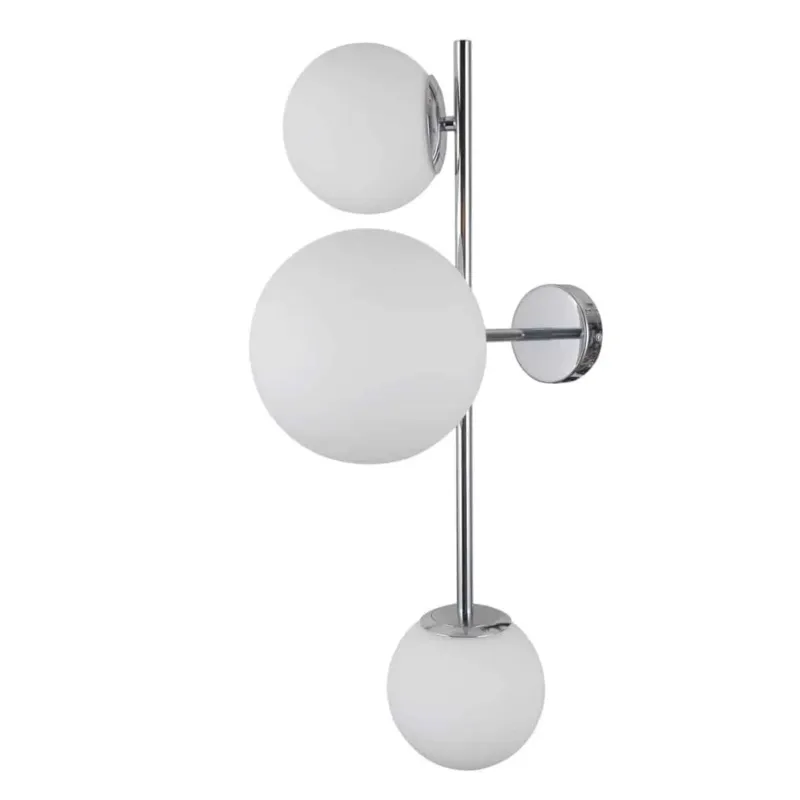 Darmowy zwrot Kinkiet chromowany z trzema szklanymi kulami WL-31221-3B-CH z serii Vailante - Lampy Italux