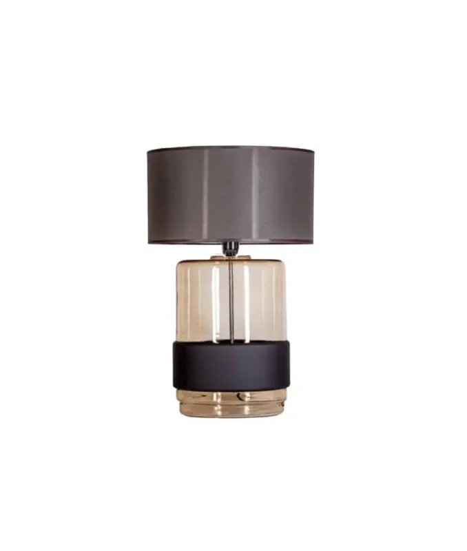 Lampa stołowa bursztynowo-czarna + klosz brązowy L250110427 - 4Concepts Obniżka ceny