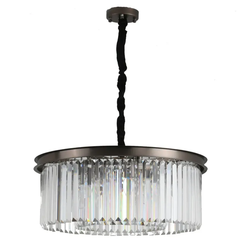 Lampa kryształowa wisząca SPARKLE ROUND szczotkowany antracyt MP0097 - Step Into Design Nowy