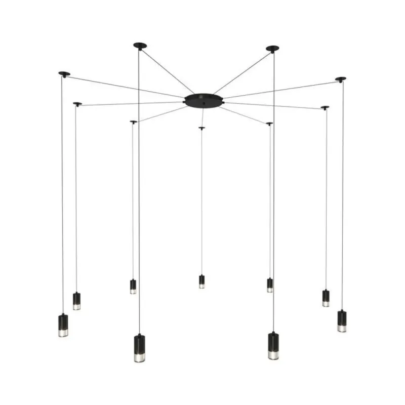 Lampa stylowa wisząca LINEA-9 czarna XT005-9P - Step Into Design Bestseller