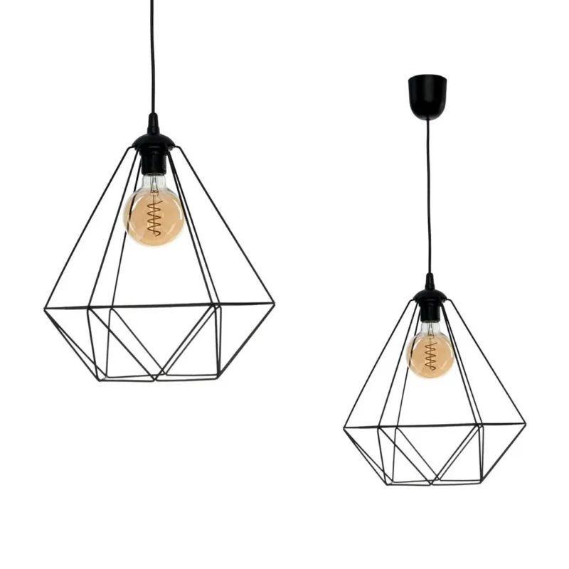 Dodaj do koszyka Lampa loft wisząca BASKET czarna MLP7214 - Milagro