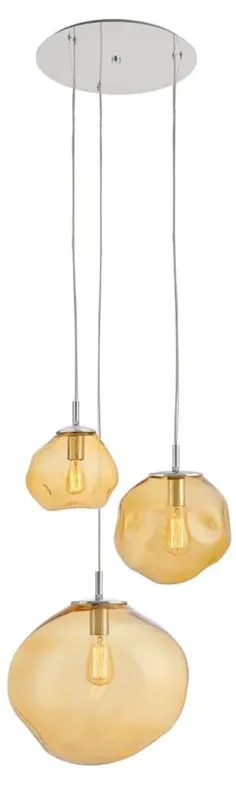 Lampa wisząca designerska potrójna AVIA 3 10419315 bursztyn - Kaspa Ostatnia szansa