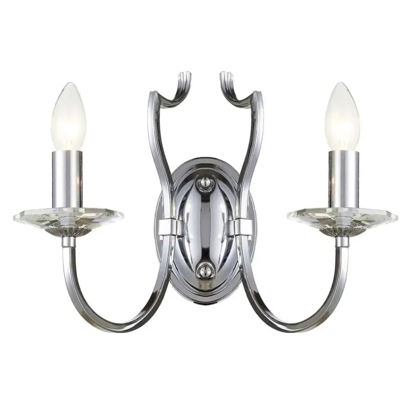 Kinkiet metalowy chromowany 2-punktowy W02779CH z serii RIGA - Cosmo Light Wyjątkowa oferta
