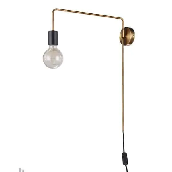 Wysoka jakość Kinkiet metalowy złoto-czarny 1-punktowy MB-BR1721402-W1-G z serii LOFT MONIQ - Lampy Italux