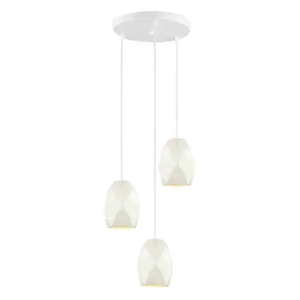 Hit cenowy Lampa wisząca biała metalowa 3-punktowa MDM-3480/3A W z serii HARLEY - Lampy Italux