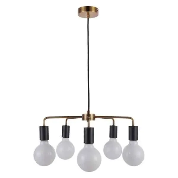 Lampa wisząca loft metalowa 5-punktowa MD-BR1721401-D5-G/B z serii IRINA - Lampy Italux Taniej
