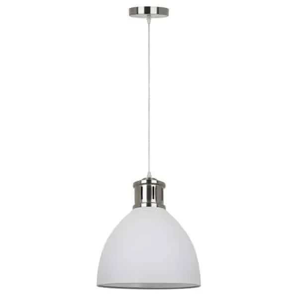 Ograniczona ilość Lampa wisząca metalowa biała z niklem 30cm MD-HN8100-WH+S.NICK z serii LOLA - Lampy Italux