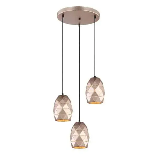 Lampa wisząca metalowa złota 3-punktowa MDM-3480/3A GD z serii HARLEY - Lampy Italux Super okazja