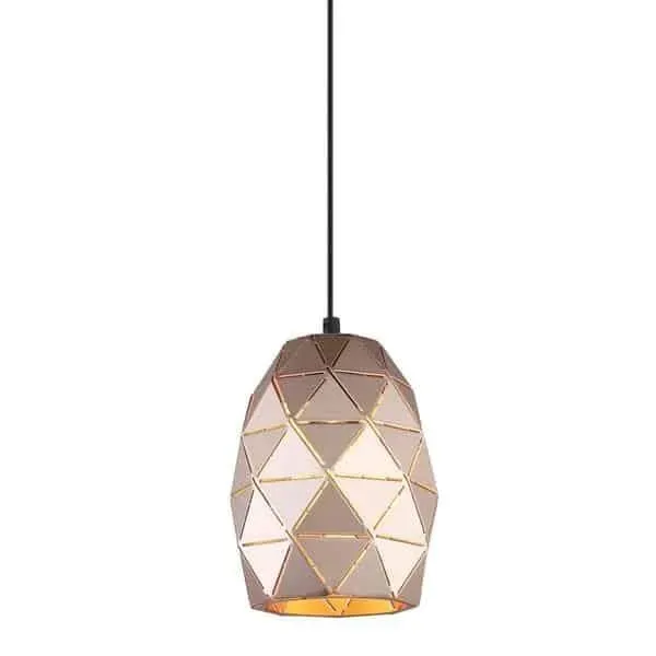 Lampa wisząca metalowa złoto-szampańska geometryczna MDM-3480/1 GD z serii HARLEY - Lampy Italux Hit cenowy