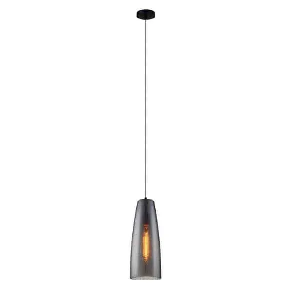 Lampa wisząca szklana dymiona czarna MDM3147/1 SG+DROP z serii TABBY - Lampy Italux Popularny