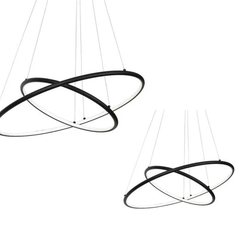 Tylko dziś Lampa wisząca RING ORION okręgi LED BLACK ML508 Milagro