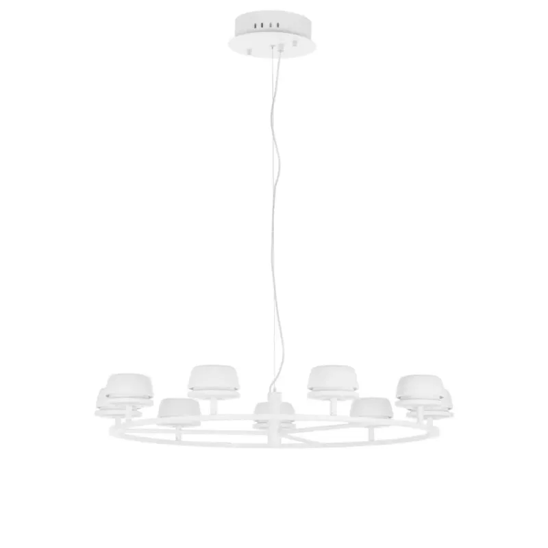 Lampa wisząca biała metalowa 9-punktowa 83cm AD16004-9A WH z serii MIRANDA - Lampy Italux Cena promocyjna