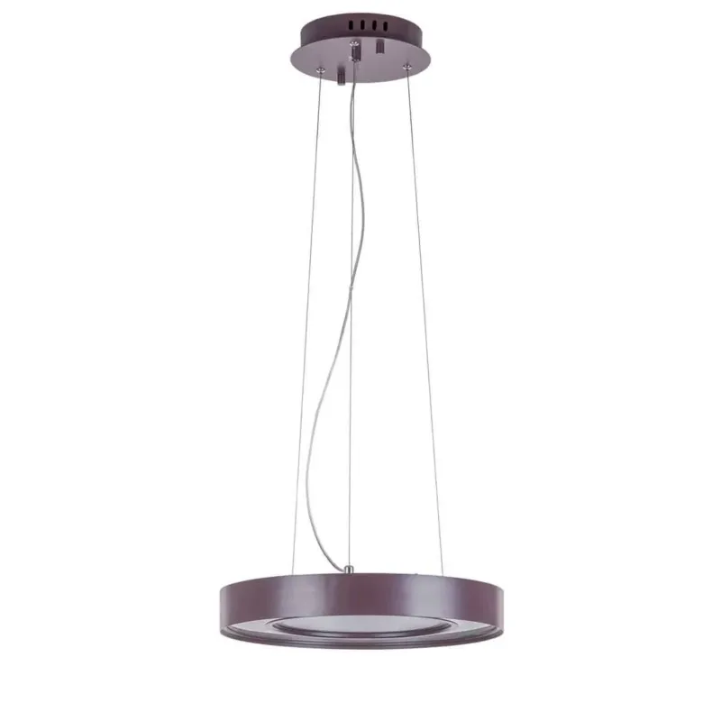 Bezpieczna płatność Lampa wisząca LED okrągła brązowa 40cm AD15061-1C z serii KARPO - Lampy Italux