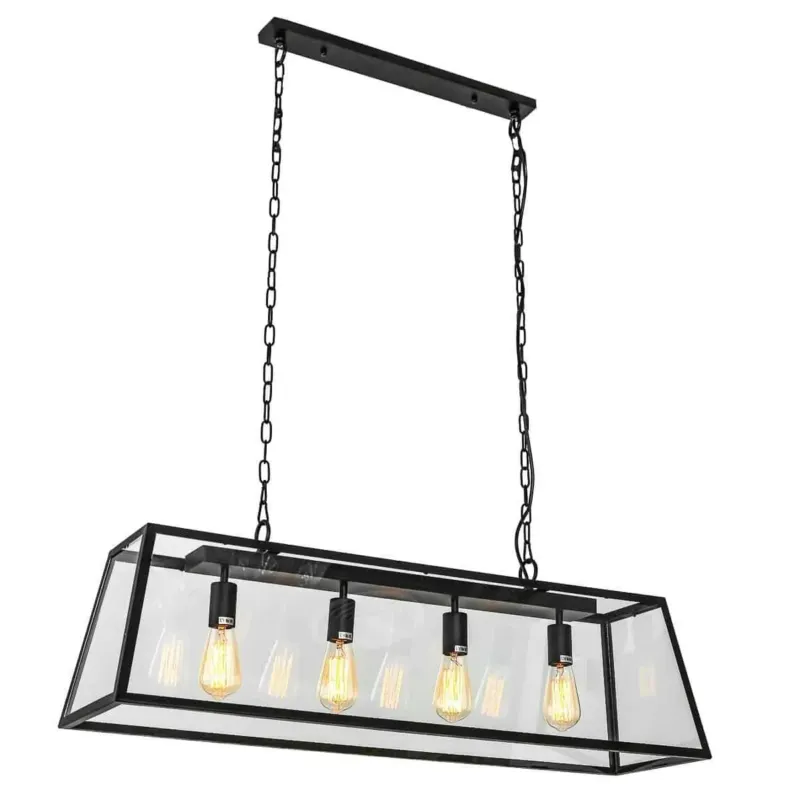 Lampa wisząca loftowa czarna szklana 4-punktowa MD-102721-4-B z serii LAVERNO - Lampy Italux Popularny