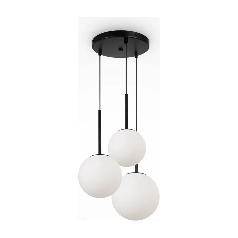 Najlepsza cena Lampa wisząca 3 szklane kule Basic Form 40cm biało-czarna Maytoni