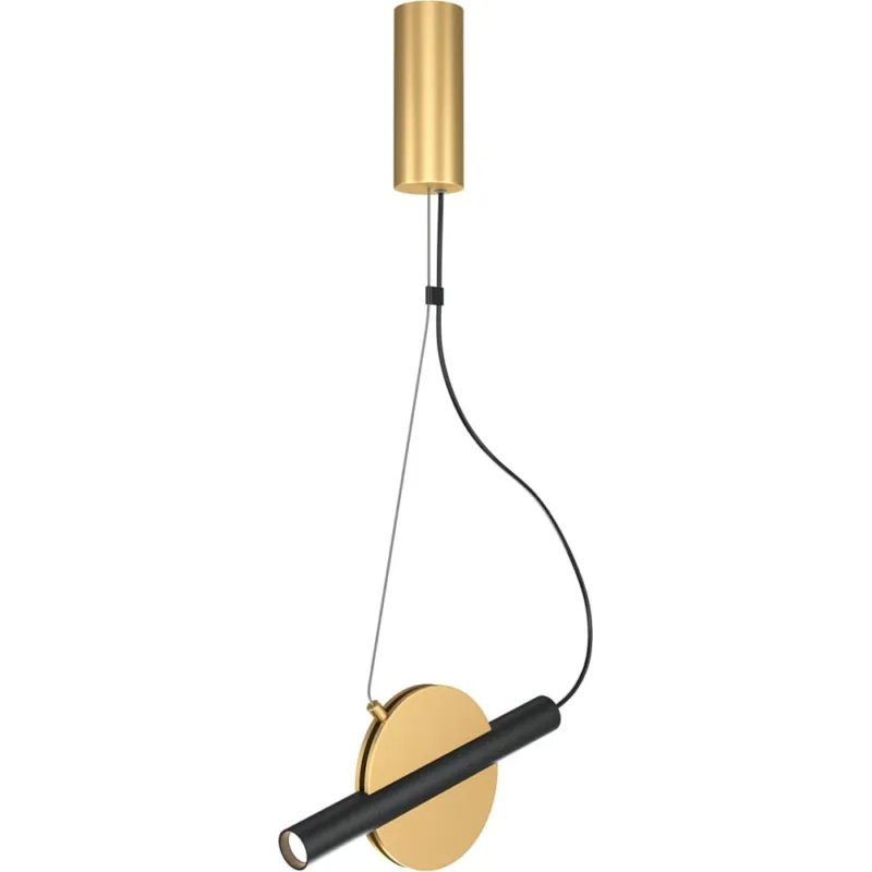 Lampa wisząca punktowa designerska Enigma LED 30cm mosiądz / czarny Maytoni Tylko do końca tygodnia