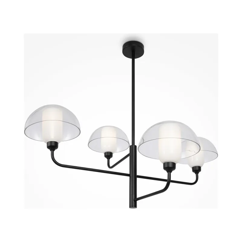 Tylko dziś Lampa sufitowa szklana designerska Memory IV 90,6cm przeźroczysty / czarny Maytoni