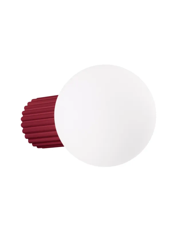 Wysoka jakość Kinkiet ryflowany ze szklaną kulą Halo 12cm biały / burgund IP44 Sollux