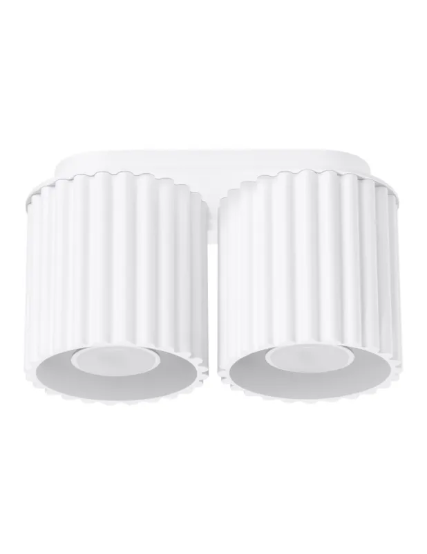 Popularny Lampa spot ryflowana 2 punktowa Aura GU10 21cm biały Sollux