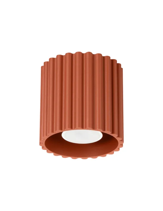 Taniej Lampa spot ryflowana Aura GU10 10cm ochra czerwona Sollux