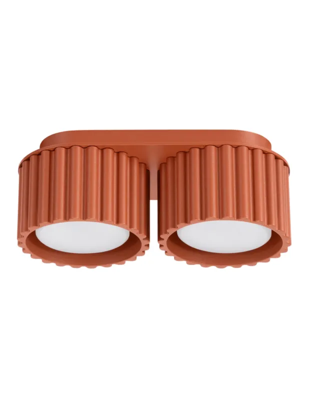 Lampa spot ryflowana 2 punktowa Aura GX53 21cm ochra czerwona Sollux Ekspresowa dostawa