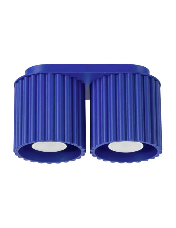 Ograniczona ilość Lampa spot ryflowana 2 punktowa Aura GU10 21cm ultramaryna Sollux
