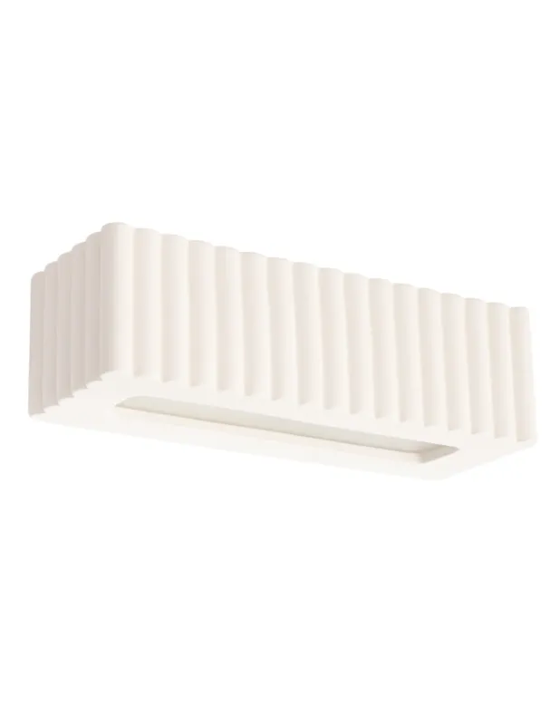 Kinkiet ceramiczny frezowany Rigata 34cm biały Sollux Najlepsza cena