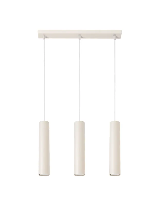 Hit sprzedaży Lampa wisząca 3 tuby na listwie Lagos Long 45cm beżowa Sollux