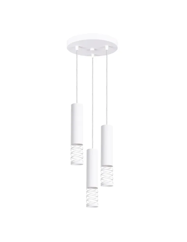 Nowy Lampa wisząca 3 punktowa Lami Round biała Sollux