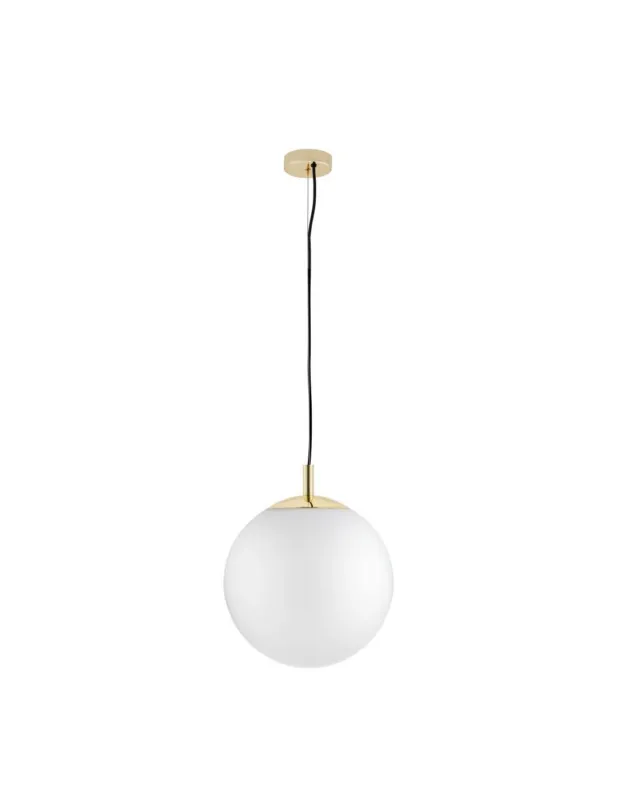 Lampa wisząca kula szklana Alur 40cm biały / złoty Kaspa Zamów teraz