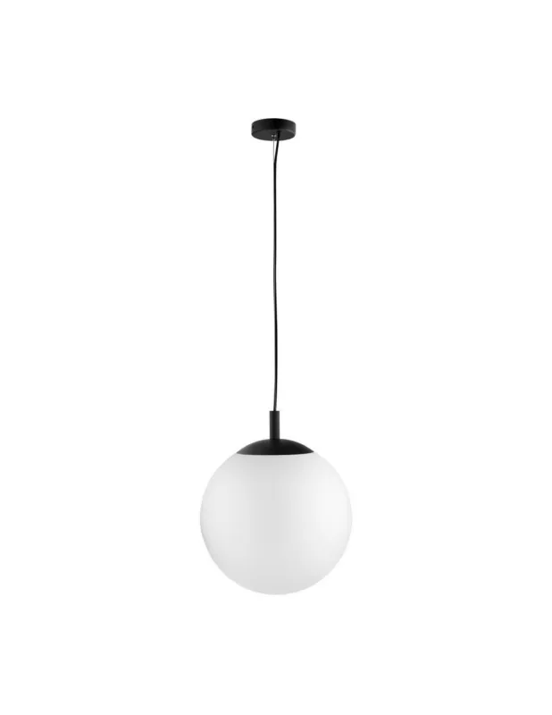 Oferta limitowana Lampa wisząca kula szklana Alur 40cm biały / czarny Kaspa