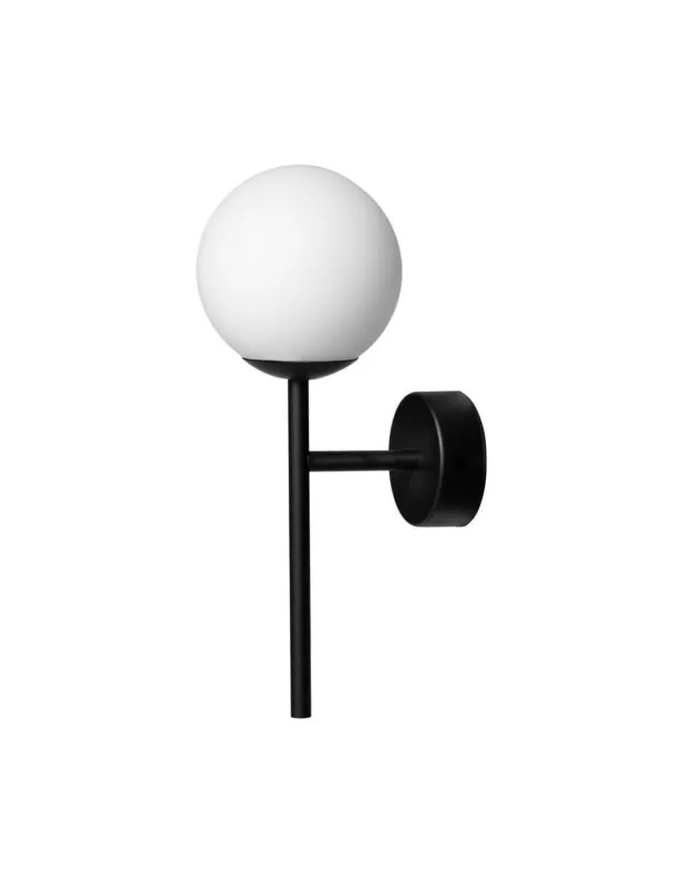 Wyjątkowa oferta Kinkiet pionowy ze szklaną kulą Astra Deco 12cm biały / czarny Kaspa