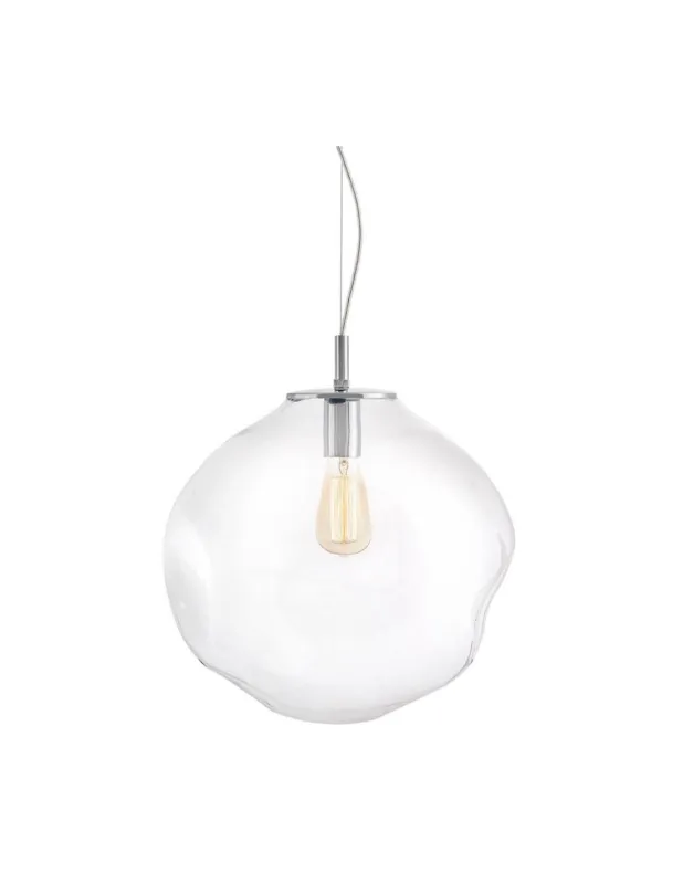 Najlepsza cena Lampa wisząca szklana designerska Avia 40cm przeźroczysta Kaspa
