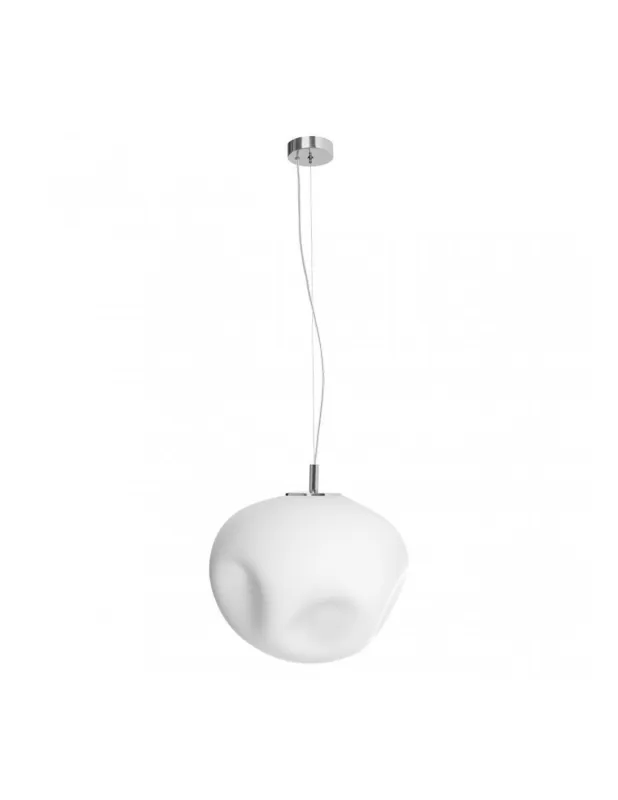 Lampa wisząca szklana designerska Cloe 40cm biały / chrom Kaspa Ograniczona ilość