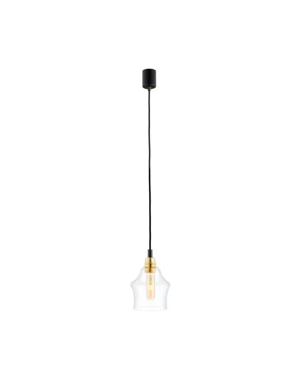 Lampa wisząca szklana retro Longis II Gold 14,5cm przeźroczysta Kaspa Darmowy zwrot