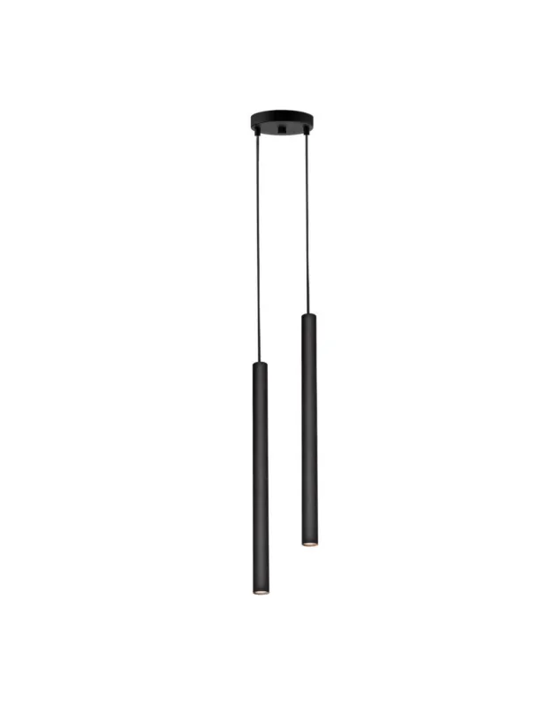 Lampa wisząca 2 tuby Roll LED 14cm czarna Kaspa Kup teraz