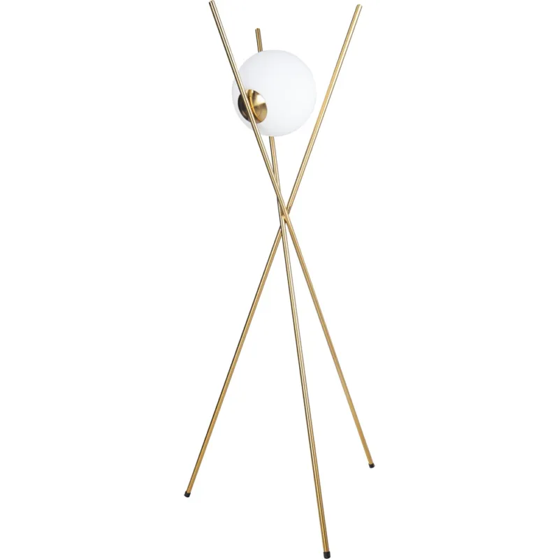 Niska cena Lampa szklana podłogowa glamour Xena biało-złota MaxLight