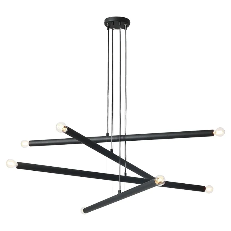 Lampa designerska wiszące tuby poziome Tubo Black VIII czarna Aldex Kup online