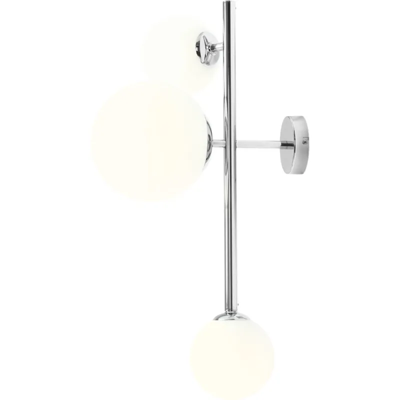 Kinkiet potrójny szklane kule glamour Dione Chrome biało-chromowany Aldex Super okazja
