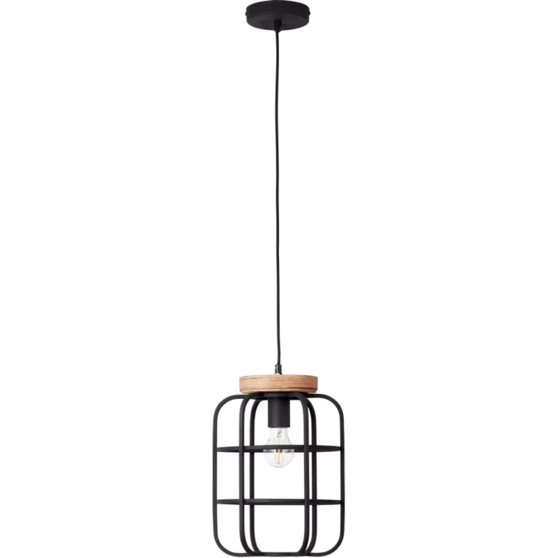 Cena promocyjna Lampa wisząca druciana loft Gwen 25 antyczne drewno/czarny korund Brilliant