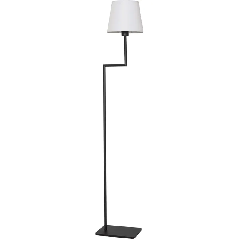 Lampa podłogowa z abażurem Bonso biały/czarny piaskowy Okazja