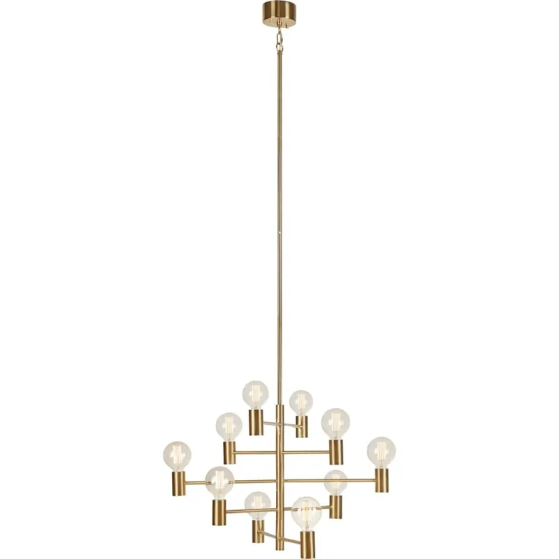 Lampa wisząca glamour 10 punktowa Paris mosiężna Markslojd Wyprzedaż