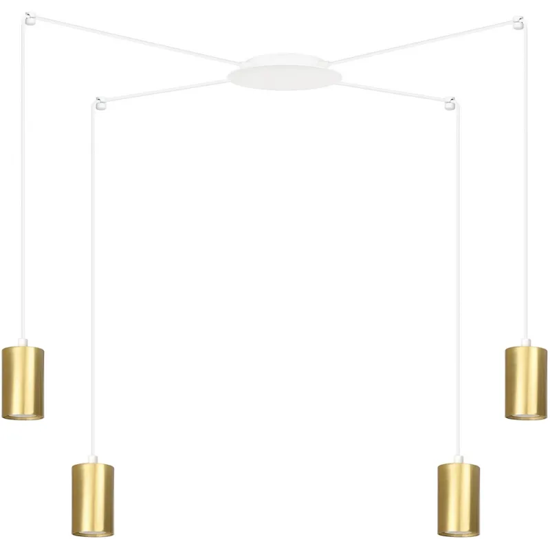 Ekspresowa dostawa Lampa wisząca "pająk" glamour Traker IV biało-złota Emibig