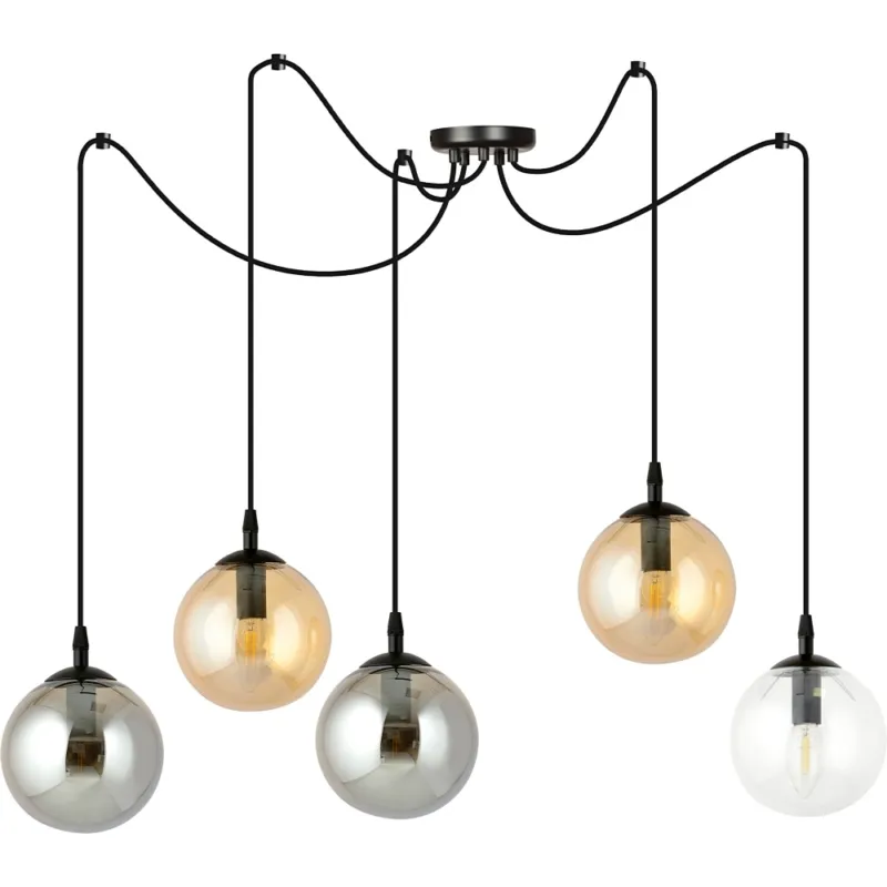 Lampa wisząca szklane kule Gigi V czarny/multikolor Emibig Bestseller