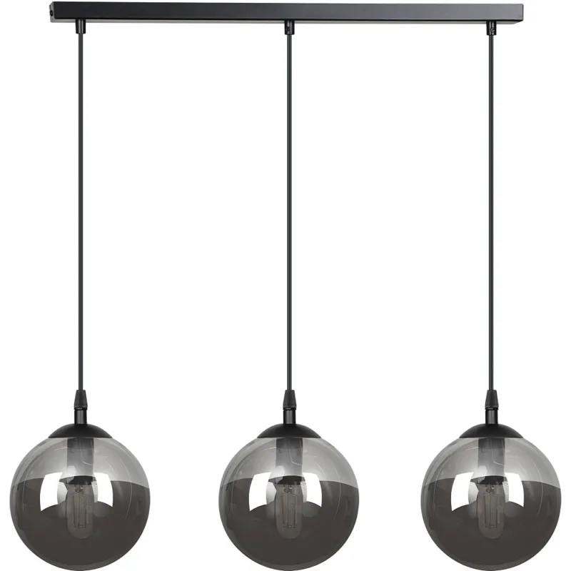 Lampa wisząca szklane kule Cosmo III czarno-grafitowa Emibig Premium